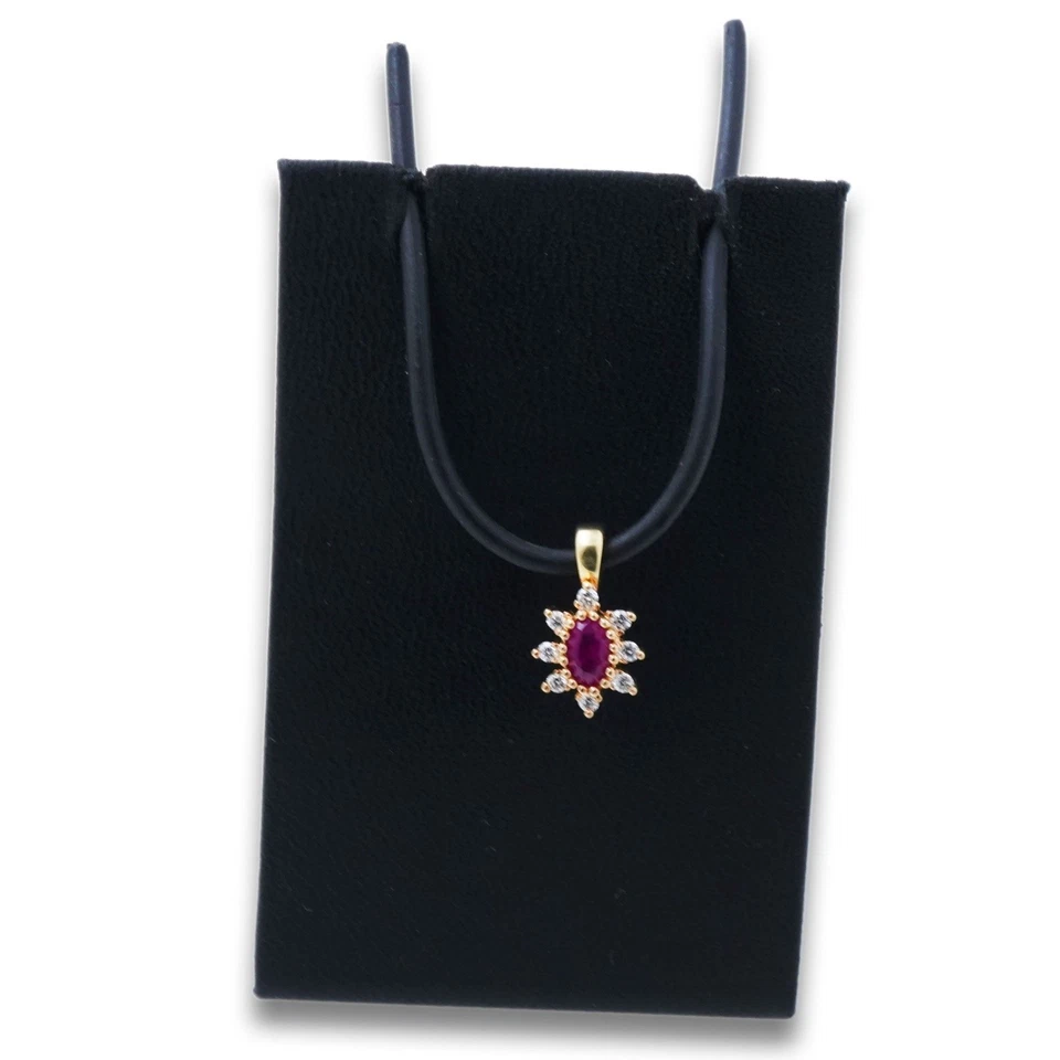 Rubin Brillant Christ Anhänger 333 Gold 8 kt Gelbgold Edelstein Wert 350,- - Bild 2 von 4