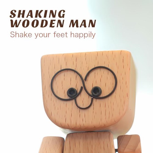 Shaking Wooden Man Figure Decoration Desktop & Car -Free Shipping - Picture 9 of 15
