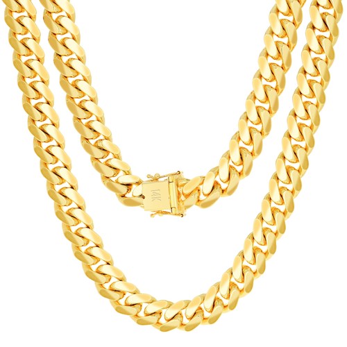 Collana Catena In Oro Giallo 14k, Taglio Diamante, Spessore 1,5mm, Lunghezza 40-61 Cm, Finitura Lucida
