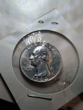 1964 25₵ US WASHINGTON SILVER QUARTER • ERROR /Variety Die Chip-BB100