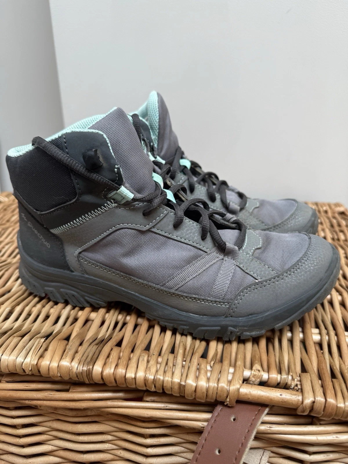 Women's Quechua Decathlon Hiking Boots NH100 Mid Grey UK 6.5 EU40 D of E Camping