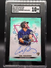 2022 Topps Inception Rookies & Emerging Stars Auto Cal Raleigh Aqua /75 SGC 10
