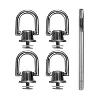 4 StüCk Metallnieten 6,6Mm D-Ring Knopfnieten Mit 3,5Mm Lederlochstanze, Schwarz