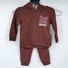 Disney Mickey Mouse Clubhouse Hoodie Jogger Set Kids 18M Brown Character Graphic