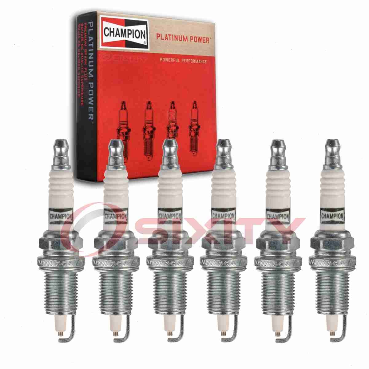 6 pc Champion Platinum Spark Plugs for 1981-1985 Jeep Scrambler 4.2L L6 ns