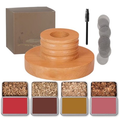 Cocktail Wood Smoker Kit for Bourbon Whiskey, 4 Natural Flavors Infuser Set