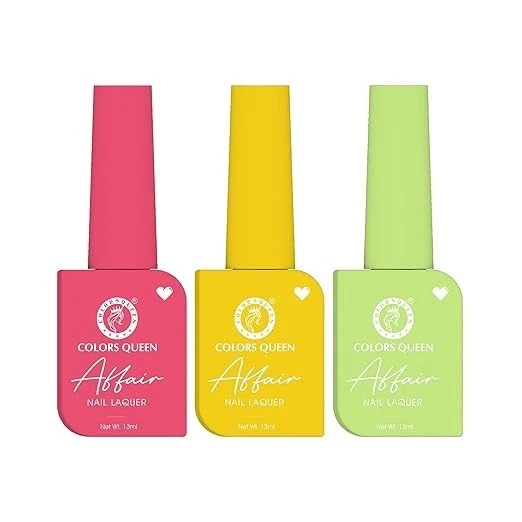 Colors Queen Affair Nail Polish Set of 3-29 Ne-own, 53 Mustard Yellow & 60 Pale