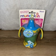 Vtg Munchkin Insulated My First Spill Proof Cup Yellow Green Blue 6oz NOS NEW
