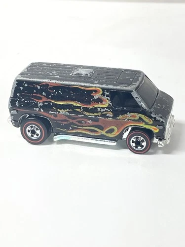 Hot Wheels Super Van 1974 Redline Black With Flames Mattel Hong Kong