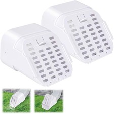 2Pack White Type-A 3"x4" Downspout Rodent Leaf Filter Guard