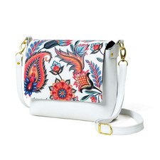 ADYAN Handmade Full Grain Soft Leather Floral Printed Cross body Sling Bag fo...