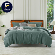 100 Pure Linen Duvet Cover Set King Size 104X90Inch 3Pcs 1 Duvet Cover 2 Pillow