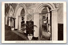 B. F. Keith's New Theatre Philadelphia PA Music Room Entrance Postcard