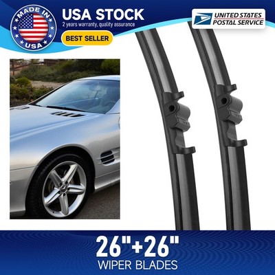 Front Windshield Side Lock Wiper Blades 26''26'' For Mercedes-Benz SL600 2004-2011
