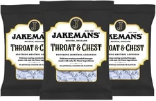 3 x Jakemans Throat & Chest Soothing Menthol Lozenges 73G made in UK  Exp 2/2026