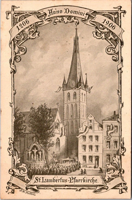 ST. LAMBERTUS PFARRKIRCHE c1908 Postcard