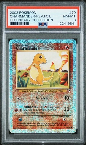 Pokémon TCG Charmander Legendary Collection 2002 Reverse Holo Card 70/110 PSA 8
