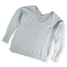 Max Studio Womens Gray 100% 2-Ply Cashmere V-...