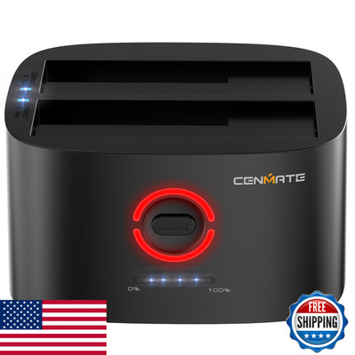 Cenmate Dual Bay Hard Drive Docking Station Offline Clone Usb A/C 3.0 To Sata