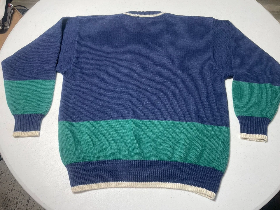 Suéter tejido de golf vintage par cuatro para hombre bloque de colores grande años 90 pulóver Foto 2 de 4