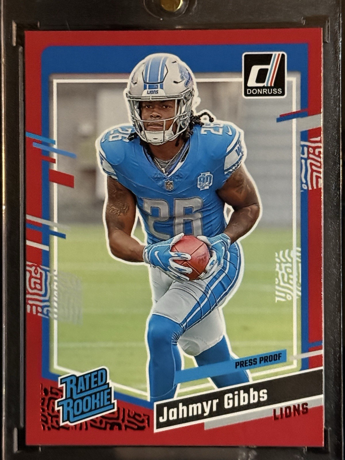 2023 PANINI DONRUSS #331 JAHMYR GIBBS RATED ROOKIE RED PRESS PROOF (RC/SP)