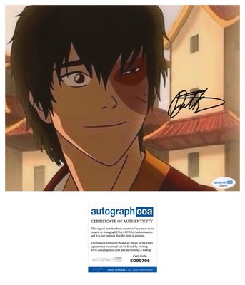 DANTE BASCO SIGNED ZUKO 8x10 PHOTO AVATAR THE LAST AIRBENDER RARE - ACOA COA