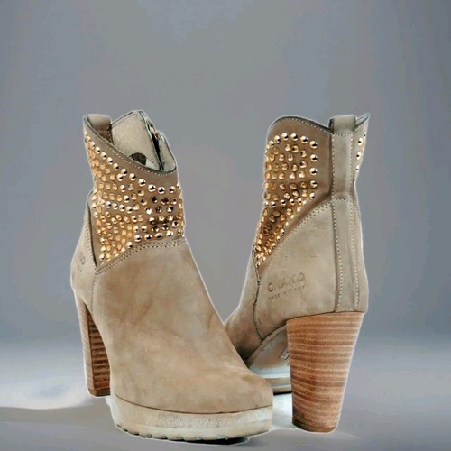 Onako Botines Mujer Tobillo Made IN Italy Ante Beis Tachonado Tachuelas 38
