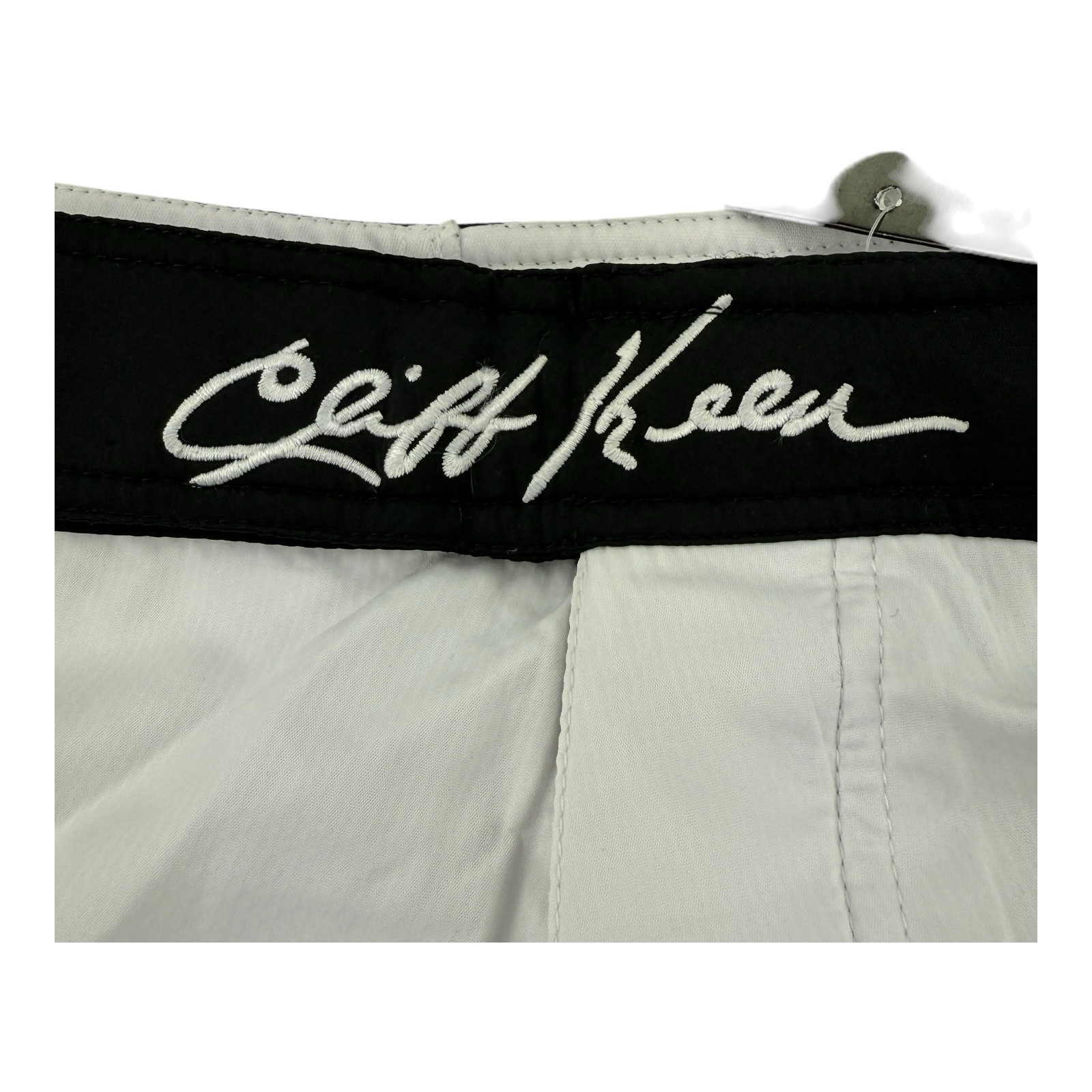 Cliff Keen pantaloncino uomo nuovo con etichetta bianco nero cintura poliestere elastan tavola tg 34