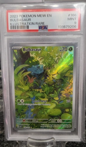 2023 Pokemon 151 BULBASAUR Illustration Rare PSA 9 Mint #166 MEW EN