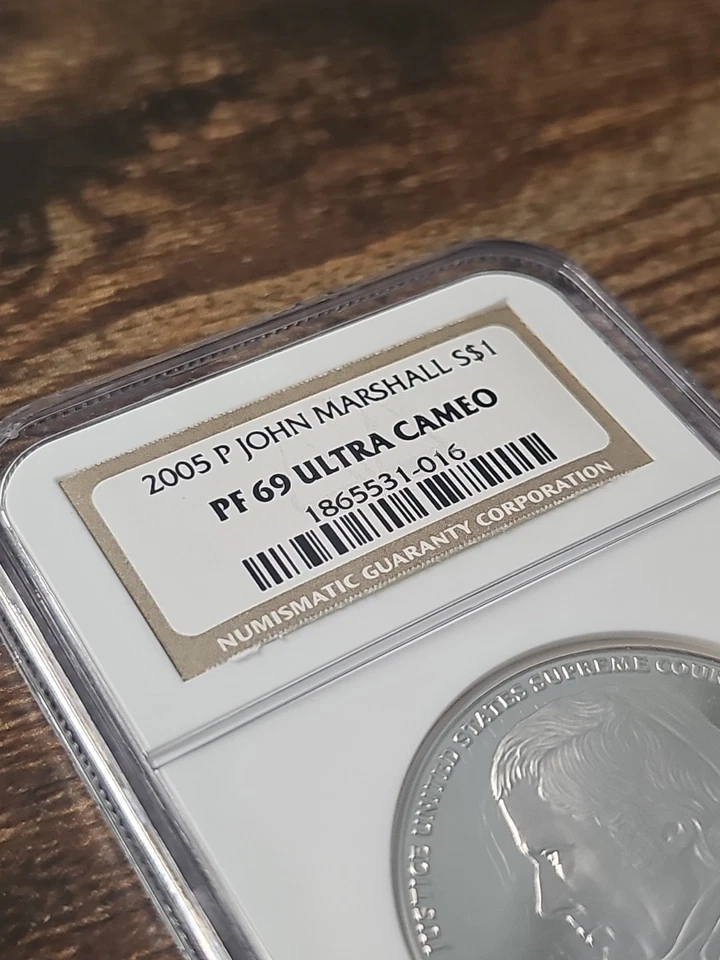 2005-P $1 Silver NGC PF69 JOHN MARSHALL Dollar 90% Coin Cert # 1865531-016 - Image 4 of 4