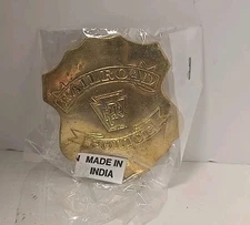 Vintage Railway Express Railroad Police Novelty Brass Badge