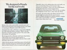 Honda 1978 2pg Print Ad Vintage Green CVCC Sedan Advertising Potholes