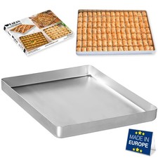 Aluminum Half Sheet Baking Pan 14x18 Inch 2.2lbs Thick Rust-Free Tray Silver