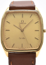 Vintage! Omega Deville 1417 7J Gold Dial 29mm Men's Quartz Watch Japan [Exc+5]