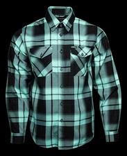 DIXXON FLANNEL CO - THE PUMPER - XL - BRAND NEW - AQUA BLUE BLACK PLAID - BMX