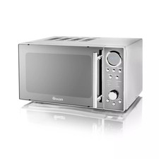 Swan Digital Solo Microwave with 10 Power Levels 800 Watt 20 Litre Silver