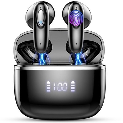 Bluetooth 5.3 Kopfhörer mit ENC Noise Canceling, Stereo Bass, 40H Spielzeit