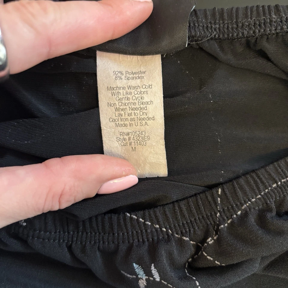 JKLA California Skirt M Black Floral Fairy Y2K Whimsigoth Office Pull On - Image 4 of 4