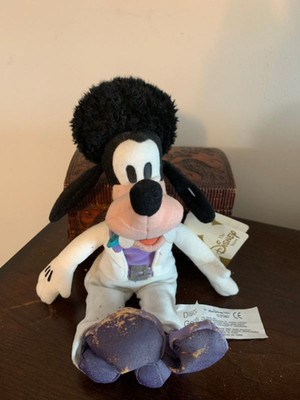 New Vintage Disney Store  Doll 10'' Disco Goofy Plush Toy