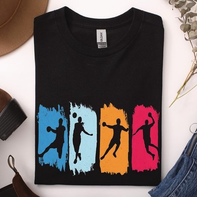 Handball T-Shirt Unisex   Retro Silhouette Sport Shirt Geschenk Herren Damen Fan