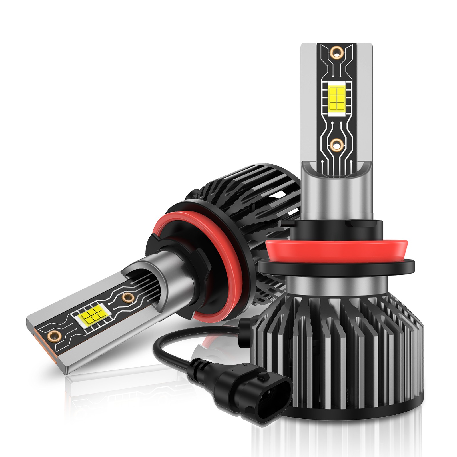 LED Lampadina H8 per Fari Auto 6000k Coppia Sostituire Alogena Bianco Free Error - Miniatura 9