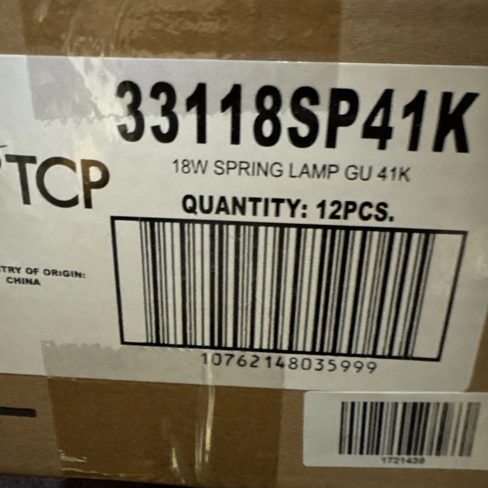 TCP 3311841k-GU24 Springlamp 18w = 75w 1200 Lumens Fluor Bulb/4100k - Image 2 of 2