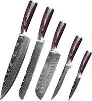 Messerset 5-Tlg KüChenmesser Set Carbon Edelstahl Ergonomischer Griff 5 StüCk