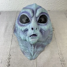 Vintage 1998 The Paper Magic Group Alien Mask Halloween Party Blue Purple