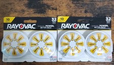 2 Packs Rayovac Size 10 Hearing Aid Batteries 32 Pack - Best By 07/27 New
