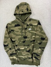Nike Camouflage Midweight Hoodie Sweatshirt Men's Medium Green