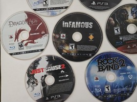 9 PS3 Disc Only Lot: COD Advanced Warfare, Infamous, Dragon Age, MK vs DC + More