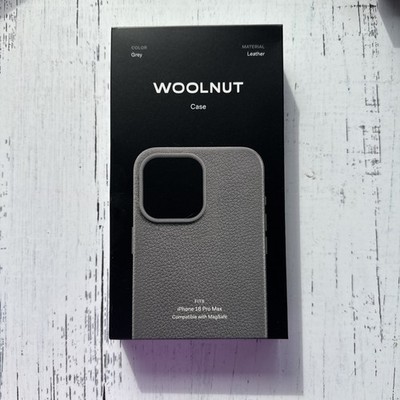 Woolnut iPhone 16 Pro Max MagSafe Compatible Case- Leather Gray