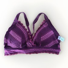 No Boundaries Womens Purox Lace Adjustable Cross Back Wireless Bralette Size XL