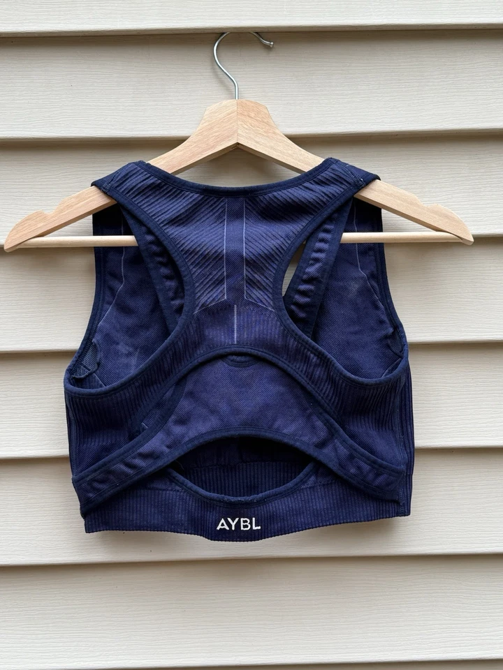 Sujetador deportivo sin costuras AYBL Reflex para mujer gimnasio azul real talla L Foto 4 de 4